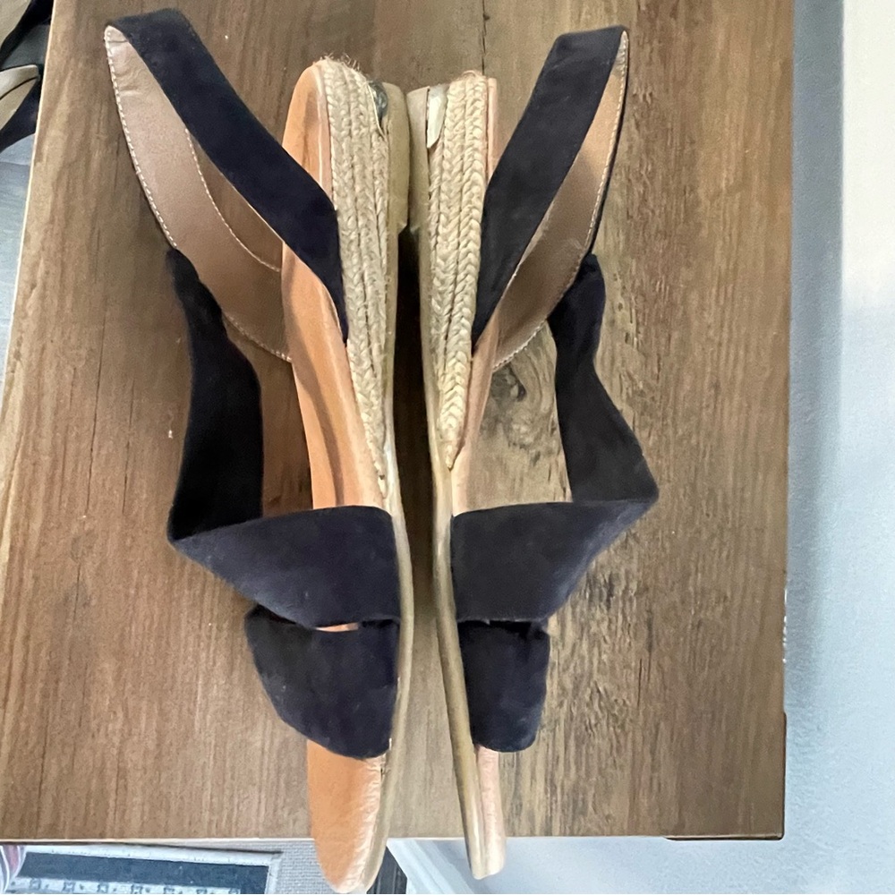 Pinaz Ladies Espadrilles black suede sandals shoes size 7.5 - Picture 6 of 10